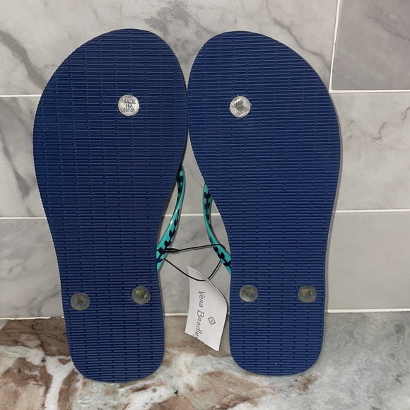 NWT Vera Bradley Flip Flops - Blue Island Medallion - Women's Medium Sz 7/8 - Picture 6 of 10